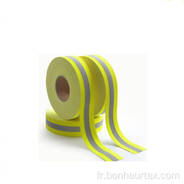 Ruban en tissu ignifuge jaune citron vert fluorescent